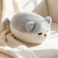 Cute grey and white plush cat pillow for stress relief soft toy variation design - Silver Golden Shaded / 17cm Plush Toy (with Built-in Sounder)