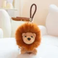 Cute simulation lion plush keychain, fluffy bag charm and car key pendant for adorable toys. - Lion / 14cm