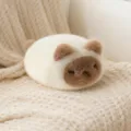 Cute plush toy cat beanbag soft doll, small loaf stuffed animal for office stress relief desk decor. - Siamese Cat