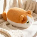 Cute orange and white cat plush toy dumpling doll, soft stuffed animal pillow and cozy room decor. - Yellow Golden Shaded / 17cm Plush Toy (with Built-in Sounder)