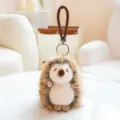 Cute plush hedgehog keychain bag charm fluffy animal doll car key ring pendant accessory - Hedgehog / 12cm / Yellow