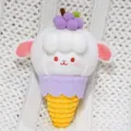 Peluche mouton glace, variante cornet raisin violet, poupée en tissu doux enfant. - 15cm / Raisins