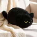 Cute black cat plush toy pillow, soft round stuffed animal cushion for room decor. - Black Cat / 17cm Plush Toy (with Built-in Sounder)