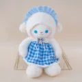 Cute princess sheep plush toy with blue checkered dress and sweet bonnet hat for kids. - 30cm / Lamb in Blue Plaid Skirt