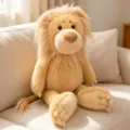Cute cartoon long-leg lion plush toy, soft stuffed animal doll for kids gift cozy home decor - Yellow / 40CM