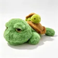 Süßes Schildkröten Plüschtier grüne Mutter und Baby Kuscheltier weiche Puppe für Kindergeschenk - Schildkröten-Mutter mit Baby / 28cm