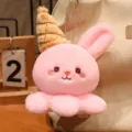 Süßes Eiscreme Hase Oktopus Plüschtier Schlüsselanhänger, rosa Tasche Anhänger. - Kaninchen / 18cm