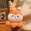 Plüsch Oktopus Eistüte Schlüsselanhänger süßes Stofftier Hase Tasche Anhänger Deko Accessoire - Fuchs / 18cm
