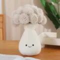 Simpatico giocattolo vaso di fiori in peluche, pianta in vaso sorridente per decorazione casa. - Grigio ortensia
