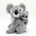 Süße Plüsch Mutter und Baby Koala Stofftier, realistisches Kuscheltier für Kinder Geschenk. - Koala mit Baby auf dem Rücken / 27cm