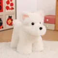 Cute white fluffy plush dog toy, soft stuffed puppy animal for kids and home decor gifts. - White Westie Dog / 22cm