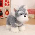 Cute fluffy gray Schnauzer plush dog toy soft stuffed animal companion for kids and home decor - Gray Schnauzer / 22cm