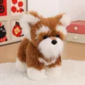Cute brown and white puppy plush toy soft stuffed animal children companion pet gift - Brown Schnauzer / 22cm