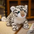 Lindo peluche de leopardo de las nieves simulado, muñeco de animal de peluche realista - 43x20cm / Leopardo de las Nieves