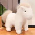 Weisses Plueschpferd Spielzeug weiche Stofftier Pony Puppe suesses Tier Geschenk - 23cm / Weißes Pferd