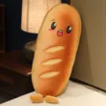 Cute expression baguette bread plush pillow long bolster soft toy for girls bedroom bed decor - Cute Expression - Bread / 40CM