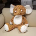 Braun weiss lockig Pluesch Elefant Baby Kuscheltier weich Schlafkaessen Geschenk - 45cm / Brauner Elefant