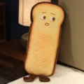 Cute plush toast bread long pillow with funny expression, soft sofa cushion for bedroom sleep. - Don't Mess With Me - Black Bread / 40CM