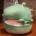 Cute cartoon green crocodile plush cushion thick warm tatami chair pad for cozy bedroom - 55*40cm / Green Crocodile