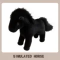 Niedliches schwarzes Simulationspferd Plüschtier, weiches Kuscheltier Pony für Kinder. - 22cm / Schwarzes Pferd