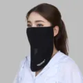 Ademend ijszijde zonbescherming gezichtsmasker voor vrouwen zomer outdoor UV bescherming - Zwart