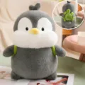 Niedliche Schildkröten-Rucksack Ente Plüschtier, weiche Kuscheltier Puppe für Kinder. - Grauer Pinguin - Schildkröten-Rucksack-Stil / 23cm