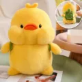Süße gelbe Ente Plüschtier mit Schildkröte Rucksack weiche Puppe für Kinder Geburtstagsgeschenke. - Gelbe Ente - Schildkröten-Rucksack-Stil / 23cm