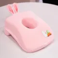 Rosa Memory-Foam-Schlafkissen mit Atemloch und süßen Hasenohren für Büro und Schulruhe. - Karottenhase