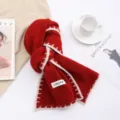 Rode gebreide sjaal voor vrouwen winter warme wol mix gezellige stijlvolle nekwarmer mode accessoire - Rood