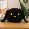 Black Starry Rabbit Plush Pillow, Cute Fluffy Bunny Stuffed Doll Cushion for Bed - Black / 40CM