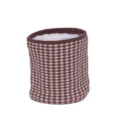 Gevoerde dikke houndstooth gebreide nekwarmer fleece gevoerde winter warme sjaal. - koffiekleur