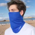 Masque facial de protection solaire en maille d'été anti-UV respirant cache-cou bleu - Bleu saphir