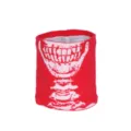Winter fleece dikke nekwarmer voor heren Halloween feest schedel patroon winddichte nekcover sjaal - Rood