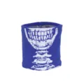 Winter fleece gevoerde nekwarmer voor heren, Halloween skelet patroon winddichte sjaal. - Saffierblauw