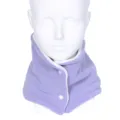 Paarse fleece nekwarmer, winter verdikte thermische sjaal met drukknoppen ontwerp - Paars & wit (omkeerbaar)