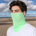Masque de protection solaire en maille vert néon d'été protège-cou respirant pour sport - Vert Fluorescent