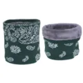 Tour de cou doublé en polaire pour homme et femme, écharpe en tricot paisley vert pour hiver. - Vert foncé
