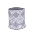 Winter fleece-lined knitted neck warmer grey geometric thermal infinity scarf for men and women - Light Gray