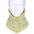 Scaldaorecchie in pile spesso per l'inverno, sciarpa girocollo verde chiaro con bottoni. - Verde mela e giallo (reversibile)