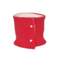 Mantieniti al caldo questo inverno con questo scaldacollo in pile rosso con bottoni a pressione. - Rosso e beige (reversibile)