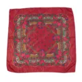 Vintage metallic gouden draad bloemvormige vierkante hoofddoek vrouwen etnische stijl zon - Goudraad wijnrood
