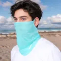 Summer breathable mesh sun protection face mask with ear loops for outdoor cycling and fishing. - Emerald Green