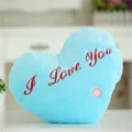 Blaues Herz leuchtendes Plüschkissen LED Leuchtkissen romantisches Geschenk für Kinder. - Blaues Herz 35*30cm