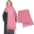 Rosa Mohair Winterschal, Verdickter Warmer Einfarbiger Fransen Schal fuer Damen Variante - Wassermelonenrosa / Über 175cm