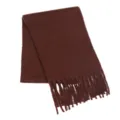 Solid Dark Brown Winter Fringe Scarf Cozy Knitted Shawl Warm Neck Wrap for Women - Solid Color: Coffee