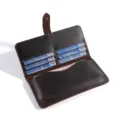 Vintage crazy horse leather long wallet for men genuine leather trifold card holder clutch bag - Bifold Long Wallet (2256)