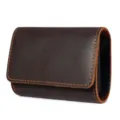Echtleder Kartenetui Retro Akkordeon Brieftasche Multifunktionale Geldbörse für Herren - Kaffeebraun