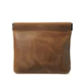 Monedero de cuero genuino mini vintage crazy horse bolso de compresión para hombre - Marrón