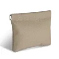 Monedero Automático de Cuero Microfibra Patrón Litchi Beige Pequeña Bolsa Portátil - Gris elefante