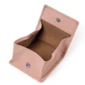 Women's genuine leather coin purse mini folding wallet portable cowhide coin holder bag. - Pink